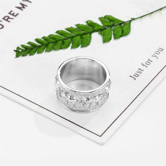 925 Sterling Silver Ring Elephant Bohemian Simple Minimalist Engagement Rings - Picture 4 of 6